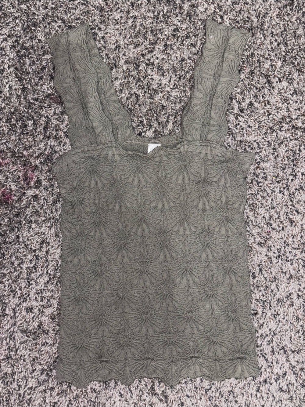 Women’s Olive Green Textured Tank Top